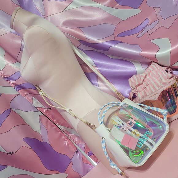 Purse Lot Samantha Vega Japan Holographic Purse Used Y2K Pink Handbag Crossbody - Picture 3 of 16